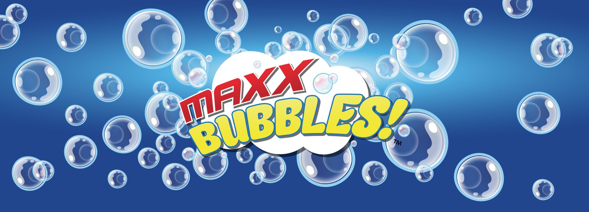 Maxx Bubbles banner with bubbles