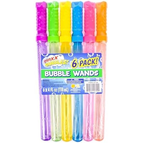 Maxx Bubbles 14.6 in Bubble Wands with 4 oz Solution, 6-Pack