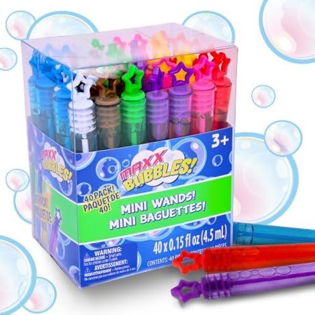 Maxx Bubbles Mini Bubble Wands with Star Tops, 40-Pack